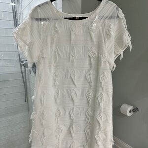 AYR White cotton shift dress size small